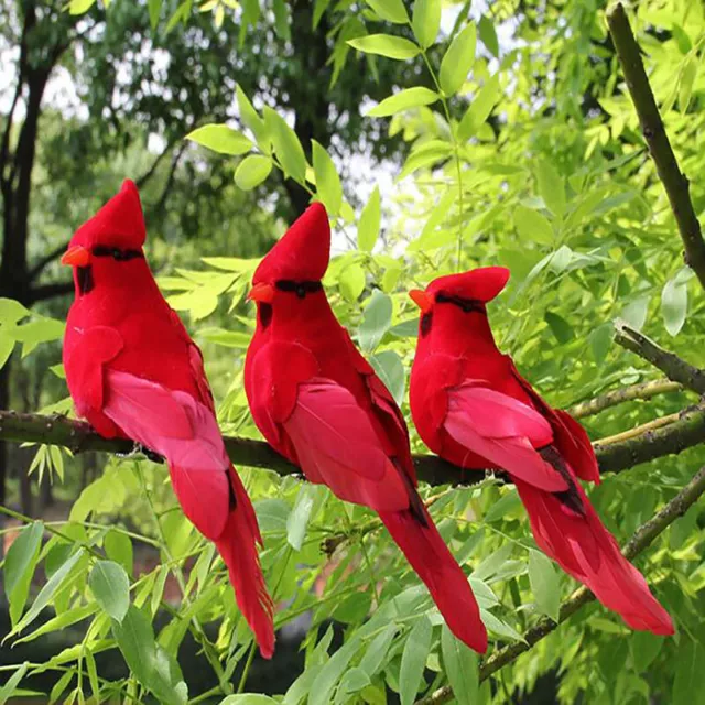 Creative Foam Feather Artificial Parrots Imitation Bird Model Garden Decoration