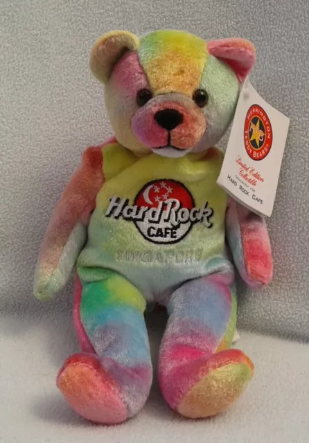 2004 Herrington Teddy Bears HARD ROCK CAFE - SINGAPORE beanie Ltd Ed + tags