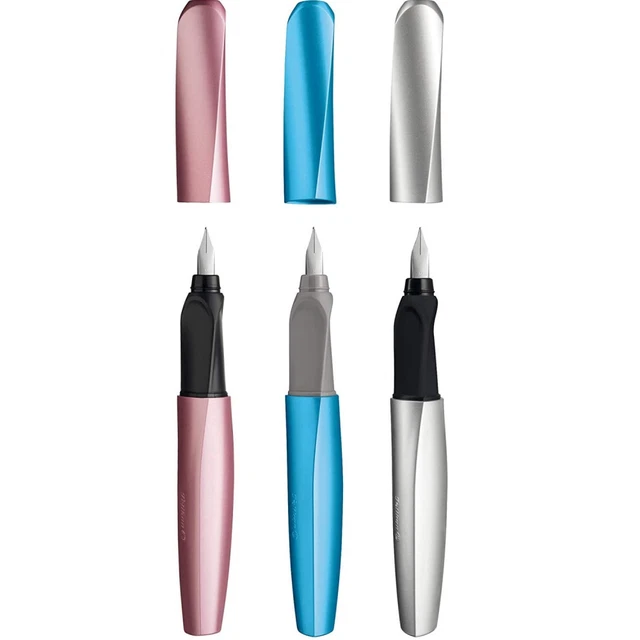 Stylo Plume Pelikan M400 - Résine Bleue Striée & Noir - Plume En Or 18 Carats - Occasion