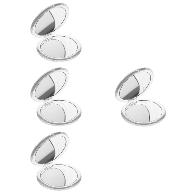 Set 4 Kosmetikspiegel Klappbarer Schminkspiegel Mini-Geldbörse Hölzern