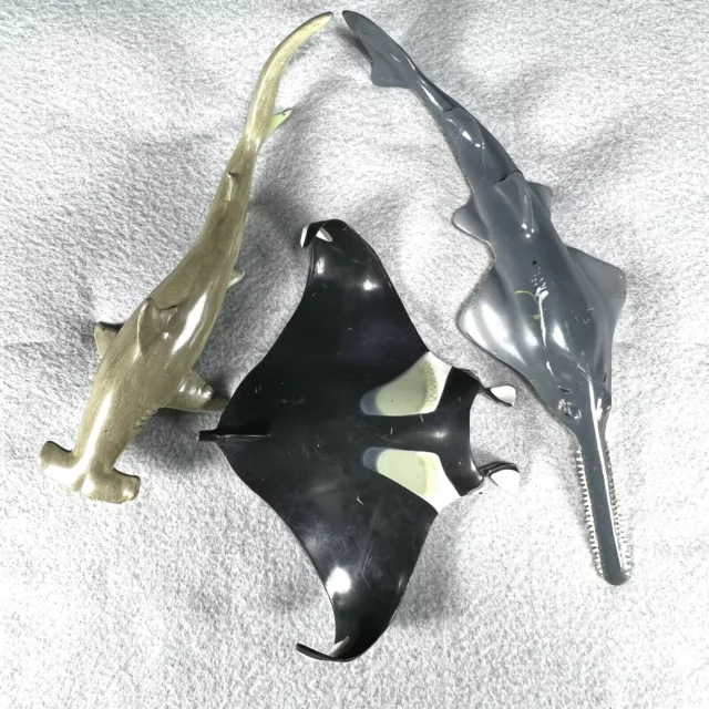 Lot of 3 Figurines Sharks Manta Safari Ltd Monterey Bay Aquarium Sea Life Toys
