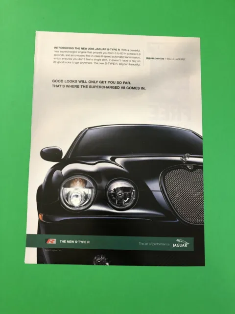 2002 2003 Jaguar S-Type R Original Vintage Print Ad Advertisement Printed