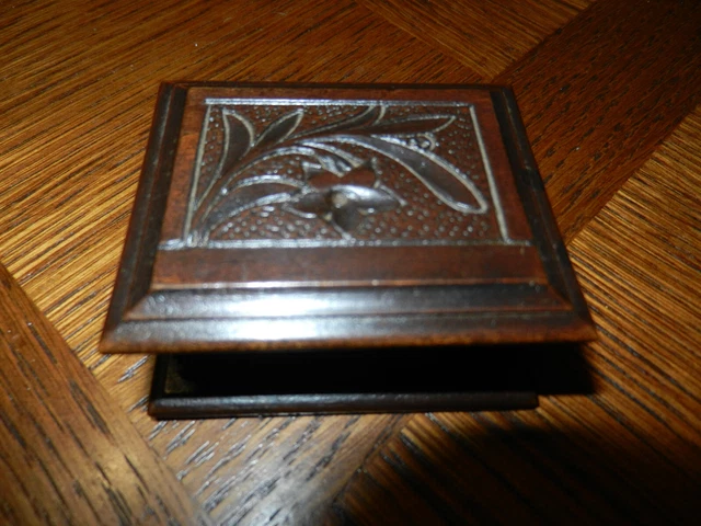 Ancienne Petite Boîte à Bijoux En Bois Marqueterie - Style Oriental Ethnique, Occasion