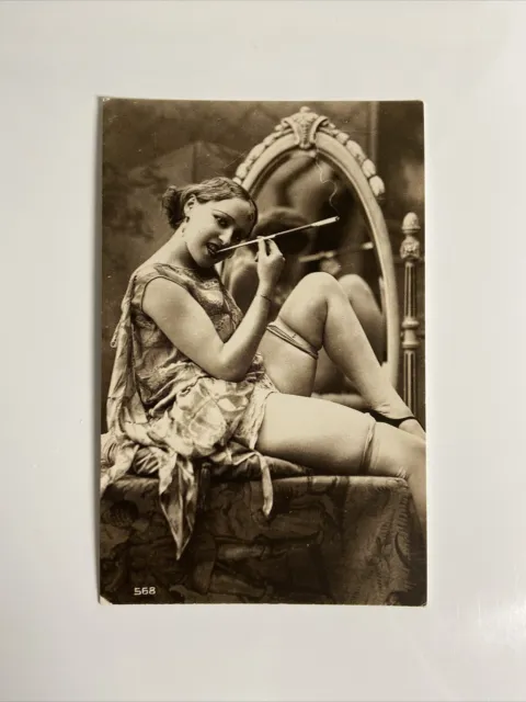 Antique Vintage Female Nude Postcard Risqué French Nude Woman Postcard