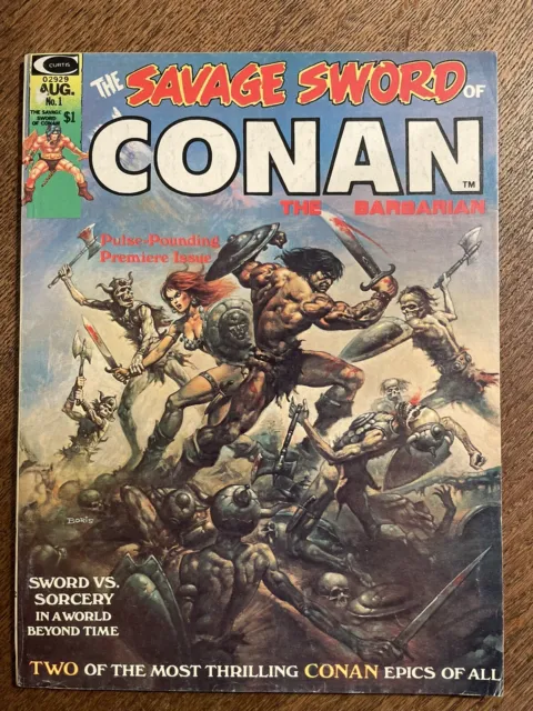 SAVAGE SWORD OF CONAN #1 (Curtis Marvel Comics Magazine 1974) — WHITE PAGES