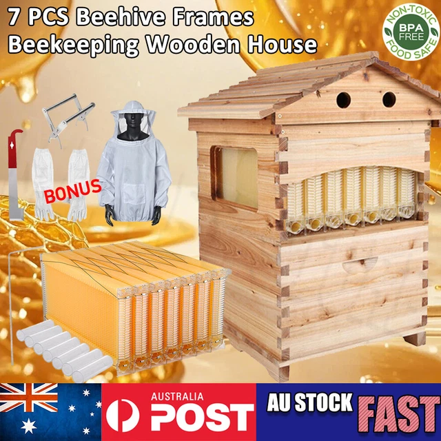 7X UPGRADED AUTO Honey Beehive Bee hive Frames + Beekeeping Brood ...