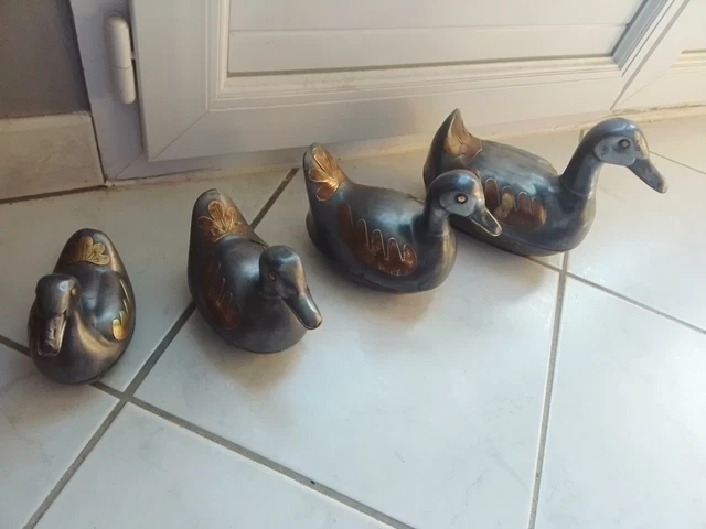 Boîte Vide-poche Vintage En Forme De Canard - étain Et Laiton