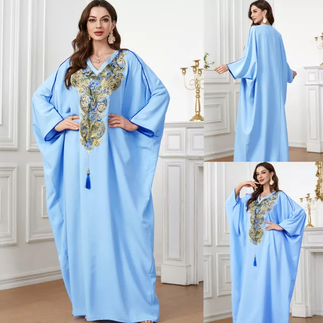 Muslim Open Kaftan Women Satin Cardigan Long Dress Abaya Ramadan Kimono Robe New