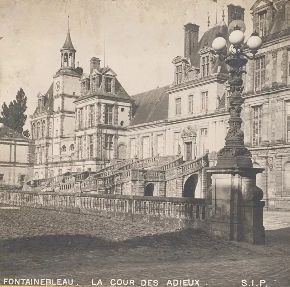 France Fontainebleau Castle Cour des Adieux Paris Old Stereo Photo SIP 1900