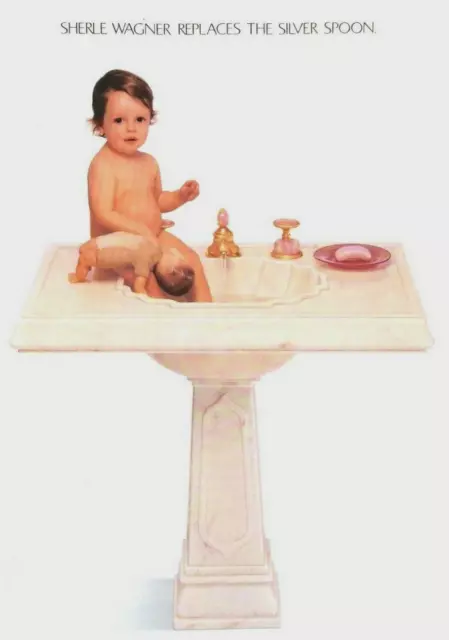 1986 SHERLE WAGNER Hand Carved Solid Marble Sinks Original Vintage Print Ad 43