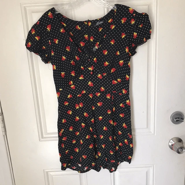 Motel rocks strawberry print romper 1820