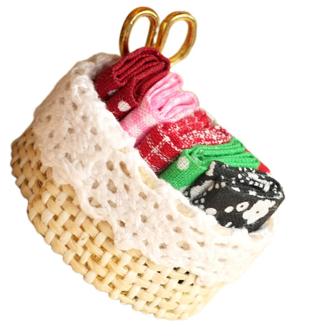 Decorative Mini Cloth Basket Dollhouse Decoration Accessories Miniature