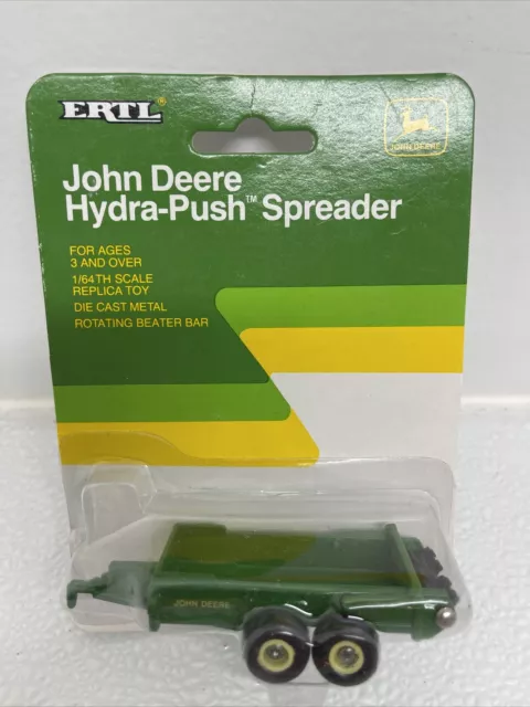 ERTL JOHN DEERE Hydra Push Spreader Farm Toy Implement, 1/64, NIB