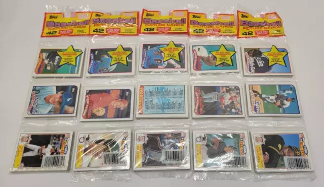 Topps 1989 Baseball Picture Cards 43 Cards Rack Pack - 5 Packs