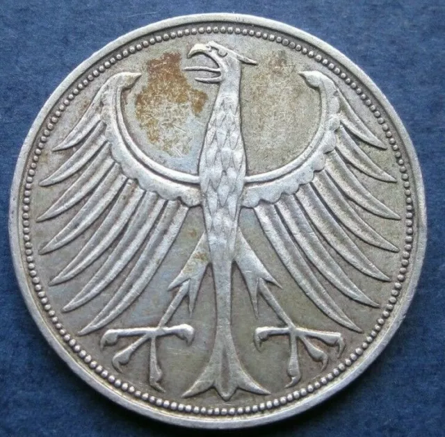 Pièce de 5 Mark 1957 J Argent 2