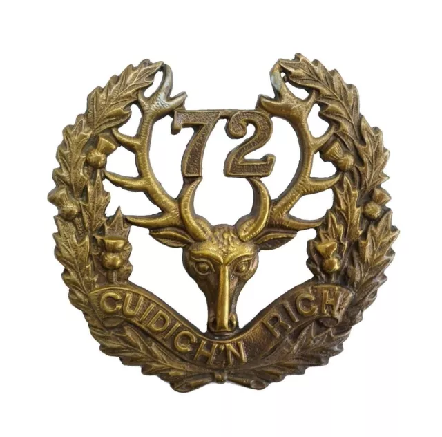 72nd Seaforth Highlanders Canadian Expeditionary Force Cap Badge Brass Metal