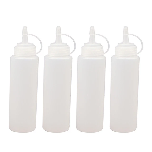 4PCS Squeeze Squirt Condiment Bottles Salad Sauce Dispenser Ketchup Cruet
