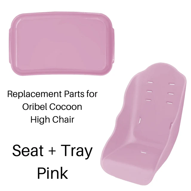 Oribel Cocoon 3-Stage High Chair Replacement Parts Seat Pad, Tray , Pink