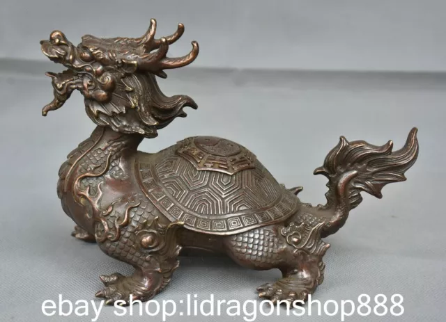 8 "sculpture de tortue dragon en bronze de l'ancienne dynastie chinoise