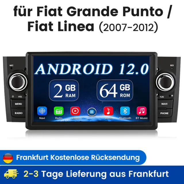 Für 2007-2012 Fiat Grande Punto Linea 7" Android 12 Autoradio GPS Player 2+64GB