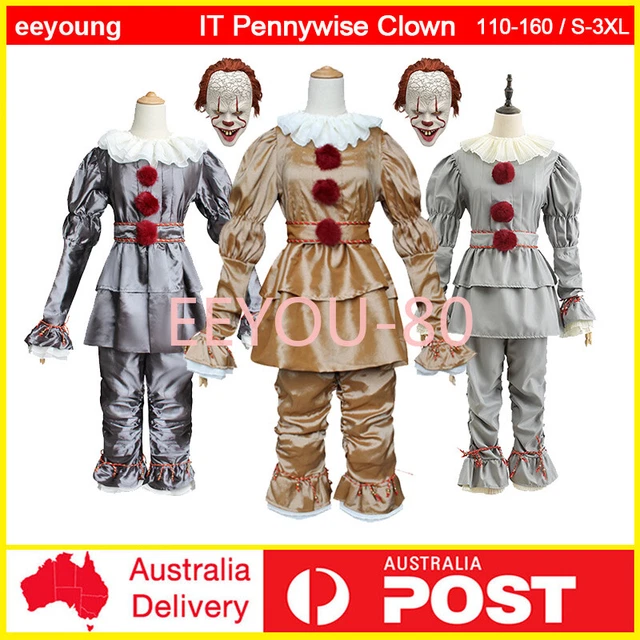 Halloween Spaventoso Clown Pennywise IT Maschera Completa Malvagioocchi Rossi Horror Cosplay Costume Led Lattice Maschera Emettitrice Di Luce Con Luce O Senza Luce - Foto 10