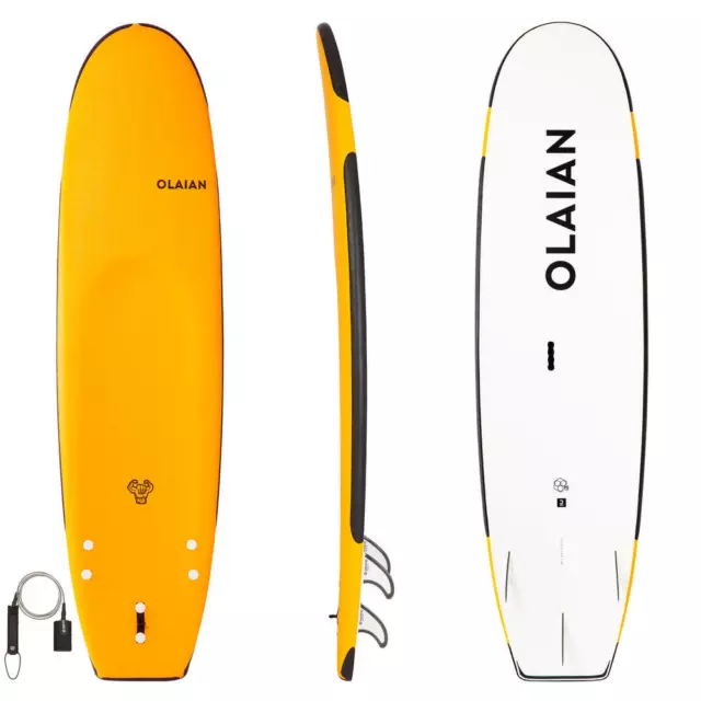 Foam Surfboard 100 7.5ft with leash Surf - DECATHLON Olaian