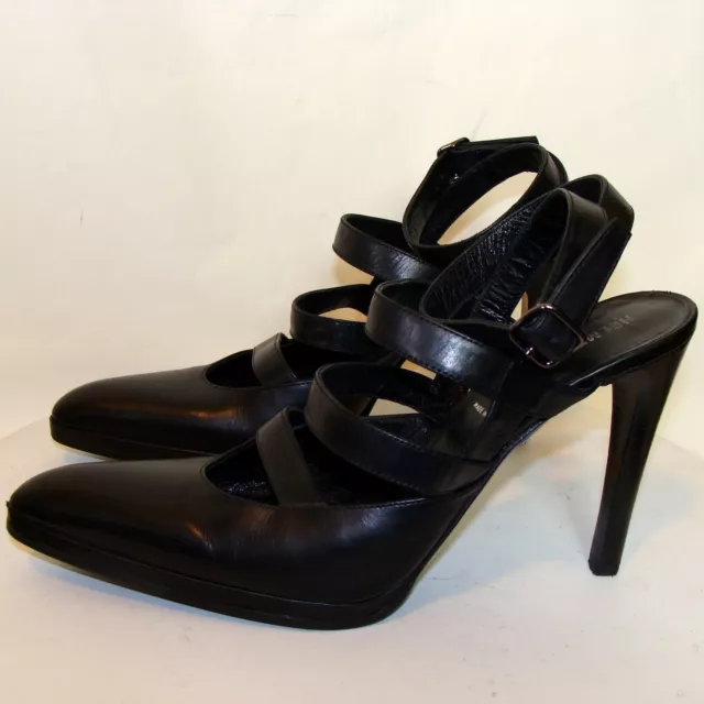 Helmut Lang Womens Black Leather Shoes Pumps Size 39 / 8.5M   D113