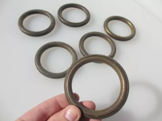 Antique Brass Curtain Rings Victorian Holder Hangers Vintage Victorian x7 3.25"W