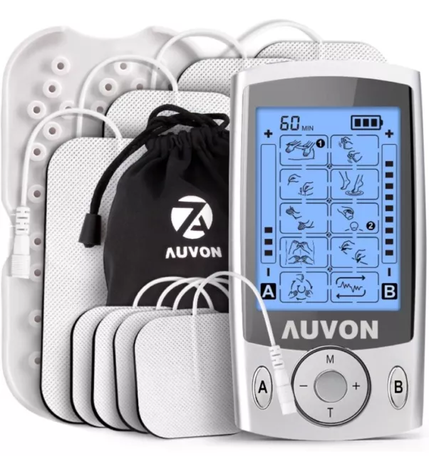 Auvon AS8012341 Dual Channel Tens And Muscle Stimulator 20 Modes FREEPOST
