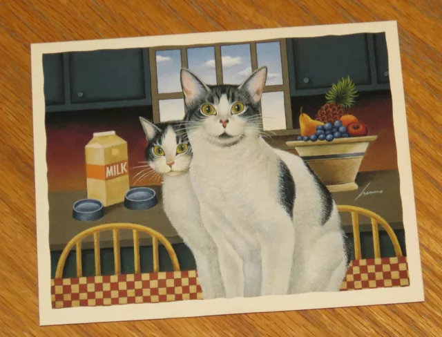 Lowell Herrero Art - Schiller & Wells Cats - Vintage Lang 5 x 6 Note Card 3ct