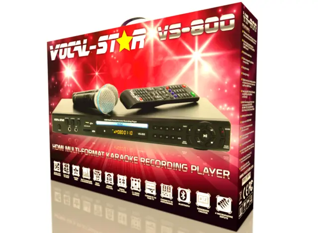 Vocal-Star VS-800 CDG DVD Karaoke Machine 2 mics x Songs 4 Wireless mics XD39