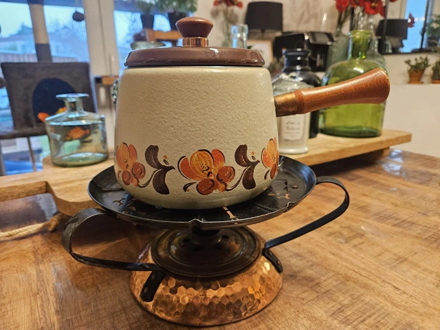 Service à Fondue Vintage Aubecq X Saint-Amand – France, Années 70 – Orange
