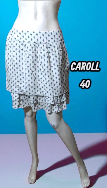 Jupe Caroll Taille 42 - Style Crayon, Taille Élastiquée, Liberty Rose Bordeaux, Neuf Avec étiquettes