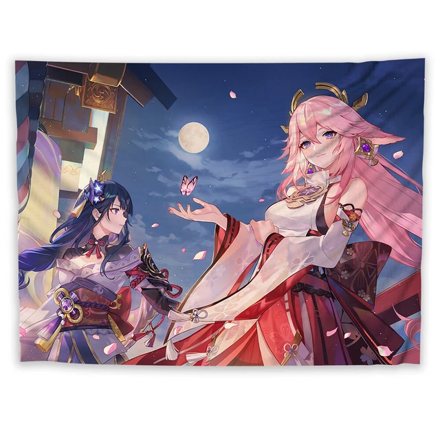 Genshin Impact Stoff-Poster Roll-Scroll (70x25 Cm) - Bennett Motiv, Wasserdichter Wandbehang