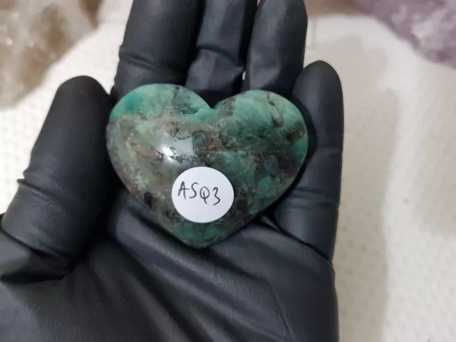 1 Amazonite with Smoky Quartz Crystal Heart - ASQ3