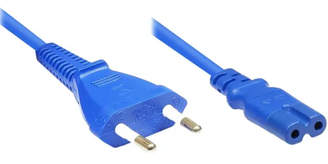 Netzkabel Stromkabel Euro Strom Kabel BLAU 1,8m  Eurokabel Eurostecker  Blue ♥