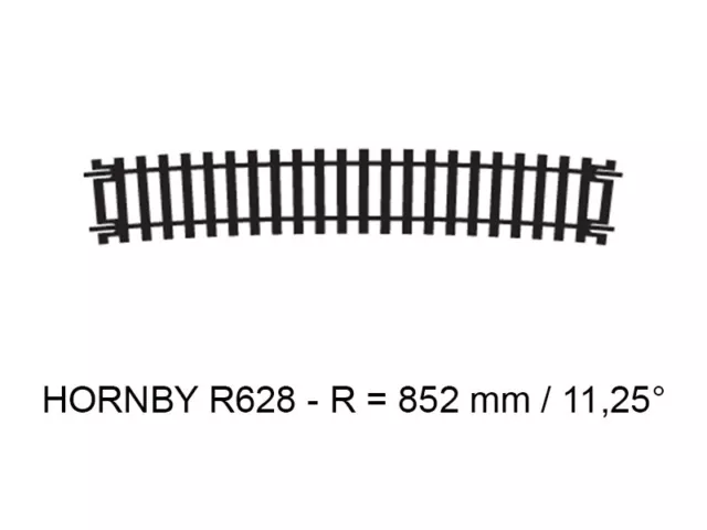 Rail courbe rayon 852 mm 11,25° code 100 - HO 1/87 - HORNBY R628