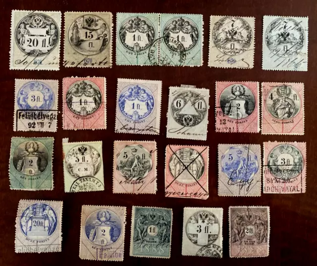 Regno Lombardo Veneto Austria Lot of 23 Revenue Stamp - Marche da Bollo