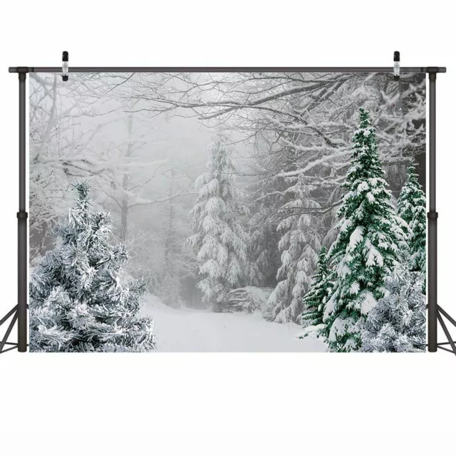 Photography Backdrop Winter Frozen Forest Snow Christmas Background Photo Studio
