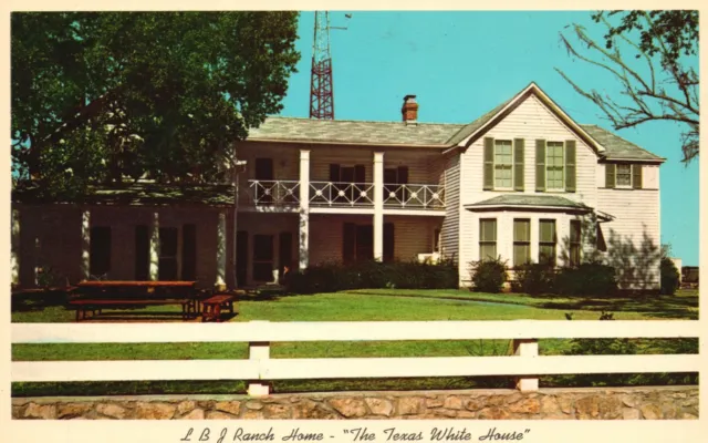 Stonewall Texas, LBJ Ranch Home, White House, Pedernales River, Vintage Postcard