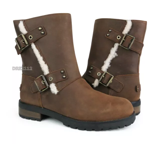 UGG AUSTRALIA NIELS Slate Nubuck Leather Biker Boots Uk 8.5 Us 10 Eu41 Rrp 229 95.99 PicClick UK