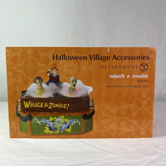 (NEW) Dept 56 WHACK A ZOMBIE Halloween Carnival Game Booth Light Motion 4025395