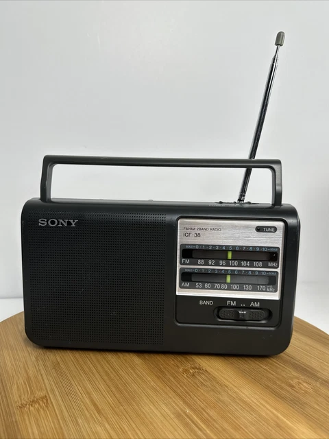 VINTAGE SONY ICF-38 AM FM Radio Portable Tabletop AC/DC - Works Great ...