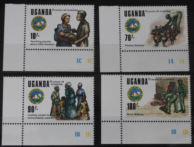 Uganda 662-665 Mint Boy Scouts #WT290