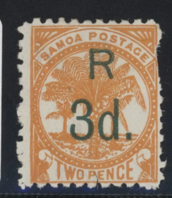 Samoa Queen Victoria 3d orange OP stamp (SG76) dated 1895 -1900 mint