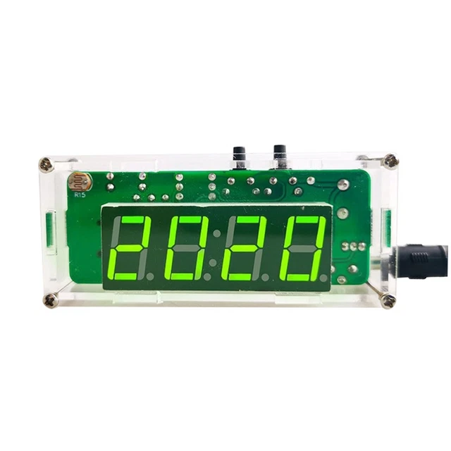 KIKAPA Kit D'Entraînement Soudure Horloge Numérique 4 Chiffres RVB Avec Alarme