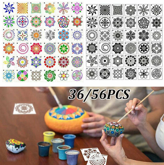 Mandala Dot Painting Set - Mit Schablone & Ständer - Kreativ-Set Für Entspannung