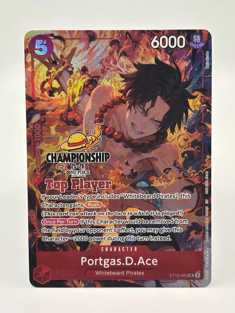 エースtop player one piece championship EN ONE PIECE TCG 2024 Championship Top Player Pack-Mint $264.75