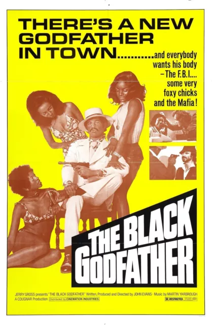 THE BLACK GODFATHER Movie Poster Blaxploitation Grindhouse Exploitation