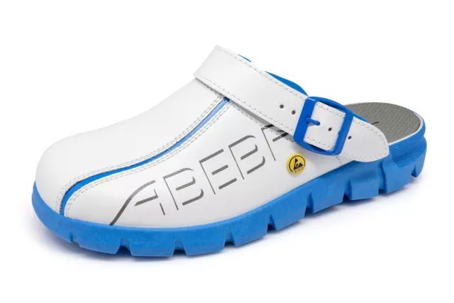 ABEBA ESD-Berufsschuh Dynamic Clog Arbeitschuh weiß/ blau Größe 39